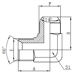 BSP хидраулични адаптери Цртеж